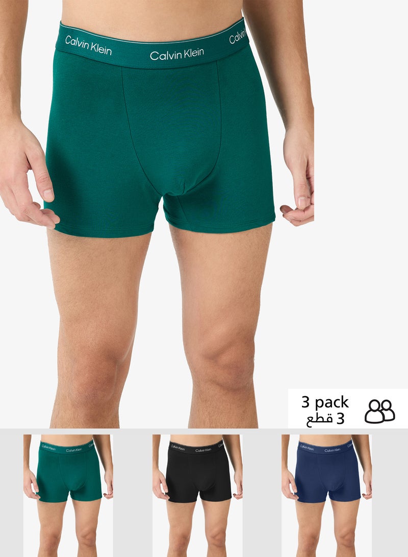 CALVIN KLEIN 3 Pack Relaxed Dart Trunks - Icon Cotton Stretch - Image 5